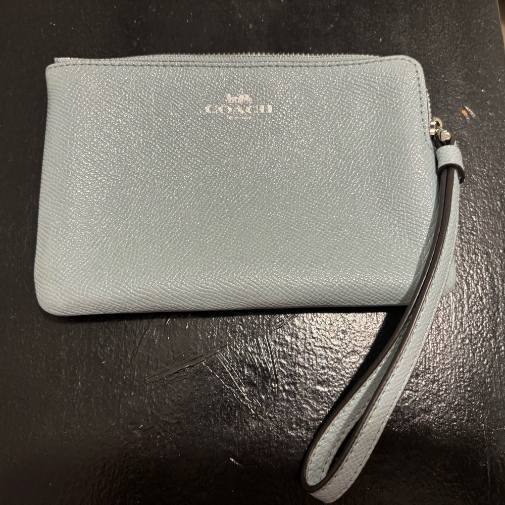 Coach Metallic Blue L-Zip Wrislet
